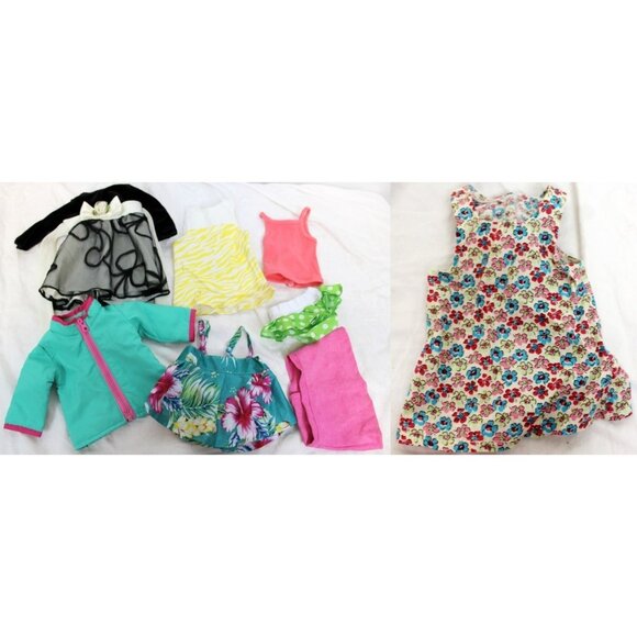 18" Doll Clothing 7 pc Lot Dress Tank Jacket Skirt Bikini Bottom - Picture 2 of 10